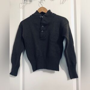 U.S. Army Brown Button -Up Henley Sweater